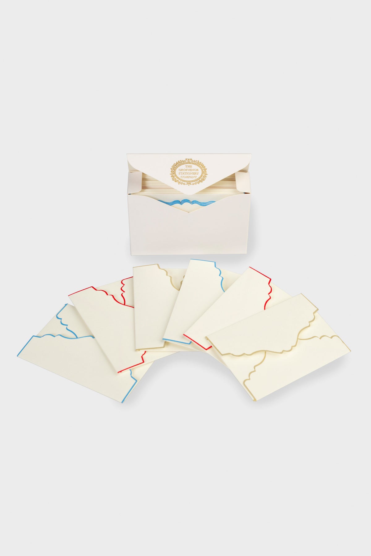 Mixed Colors Scalloped Ecru Cards and Envelopes