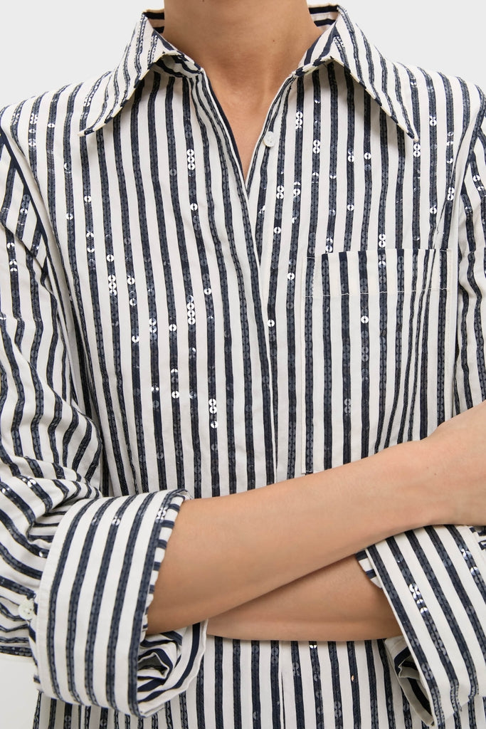 Indigo and White Jennys Gown