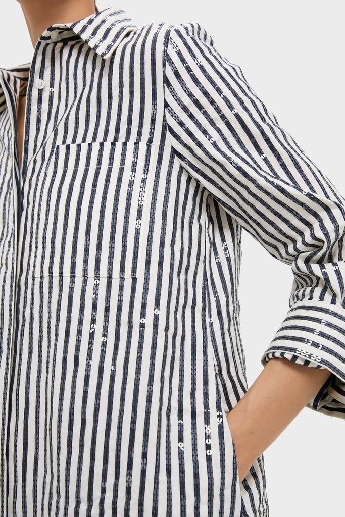 Indigo and White Jennys Gown