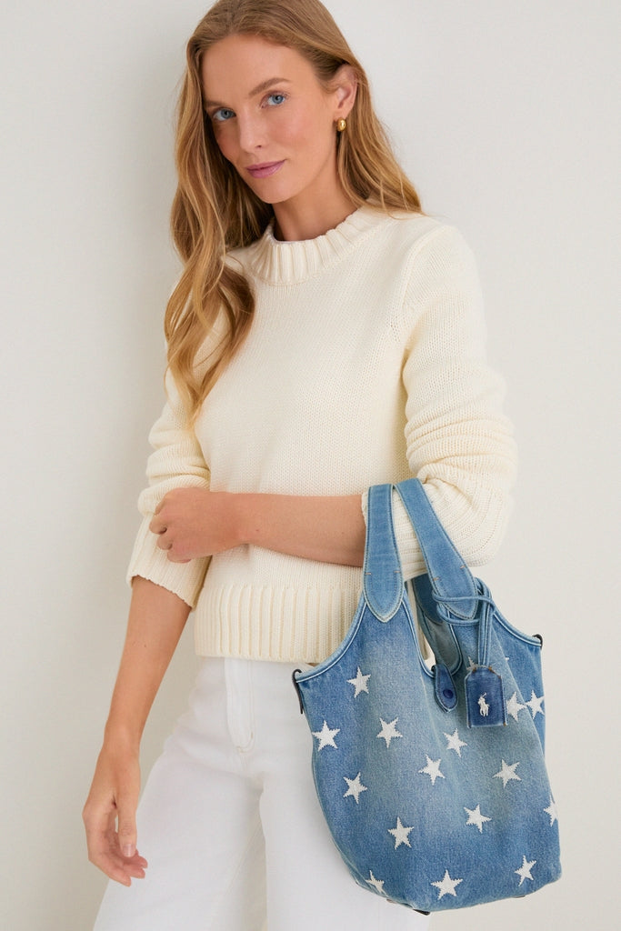 Christy Wash Denim Stars Tote