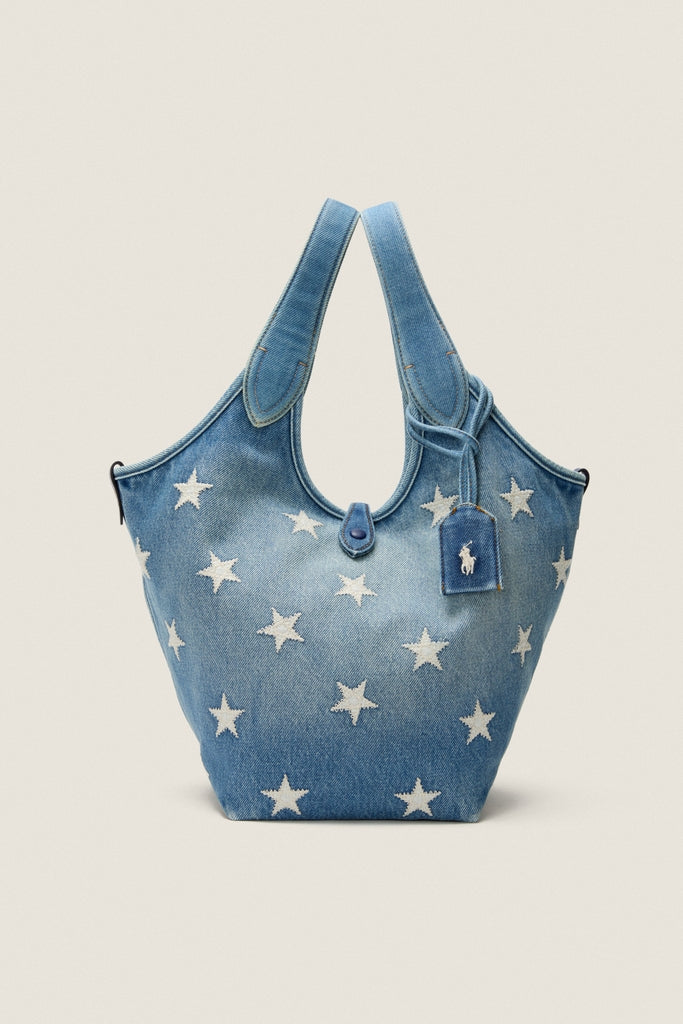 Christy Wash Denim Stars Tote