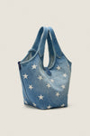 Christy Wash Denim Stars Tote