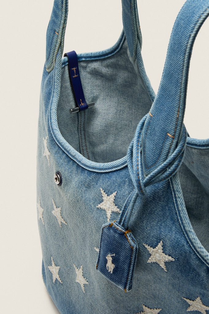 Christy Wash Denim Stars Tote