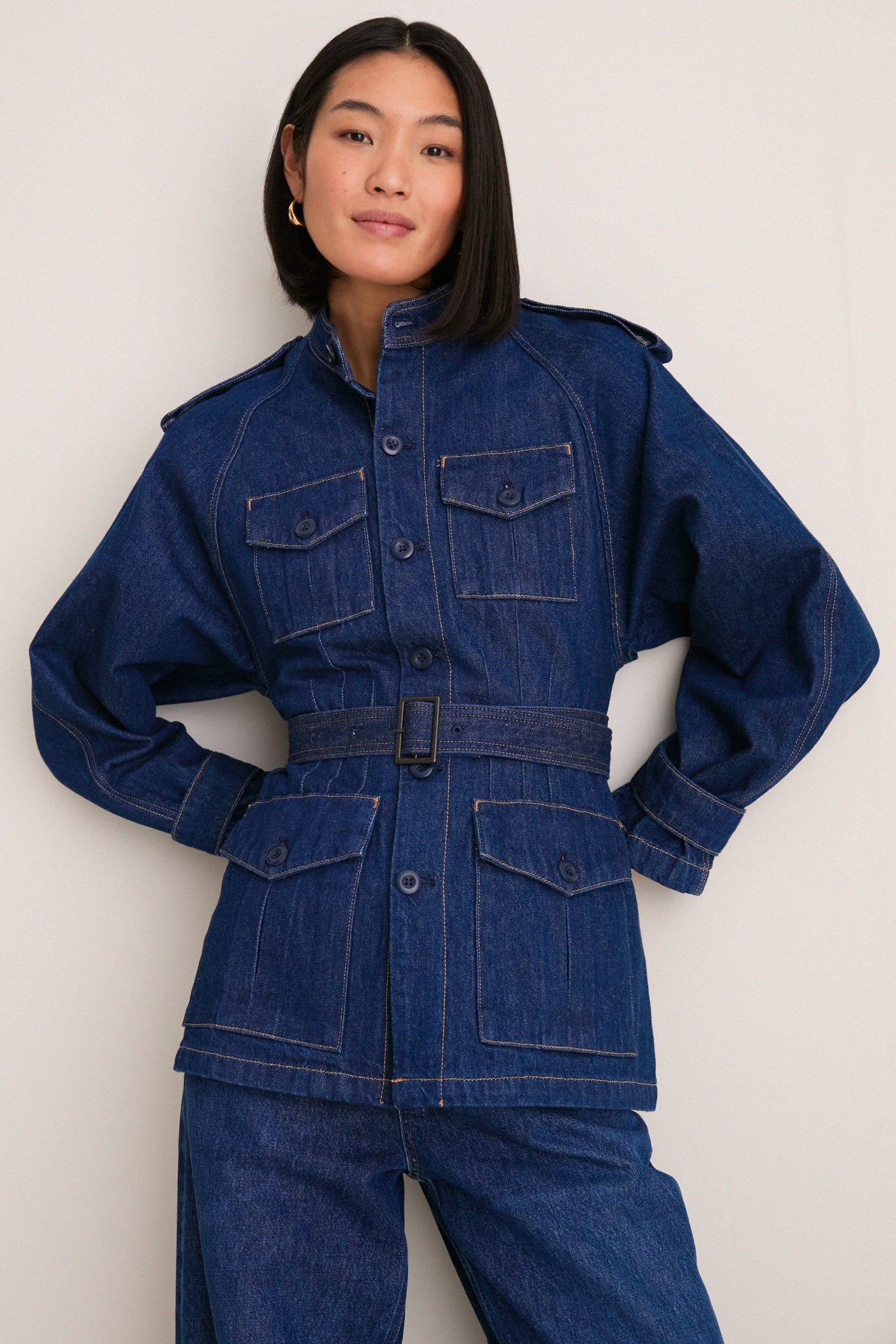 Hillsten Wash Rigid Denim Woven Field Jacket