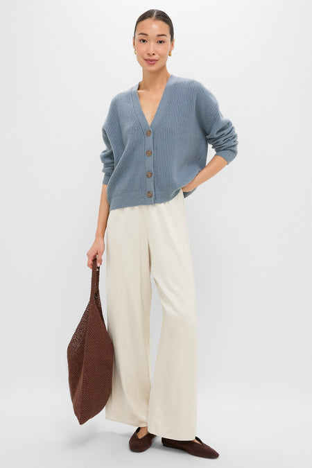 Seaside Cropped Cashmere Cocoon Cardigan