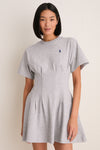 Cobblestone Heather Jersey Knit Crewneck Mini Dress