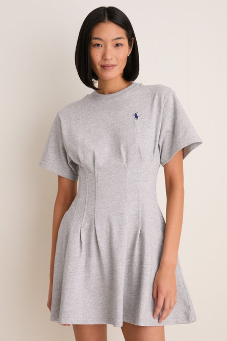 white christmas dresses La Cera Cotton Floral Jersey Knit A-Line Dress, L main image 0