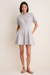 Cobblestone Heather Jersey Knit Crewneck Mini Dress