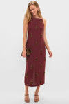 Pomegranate Linen Woven Straight Sleeveless Midi Dress