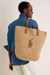 Natural Cuoio Raffia Tote