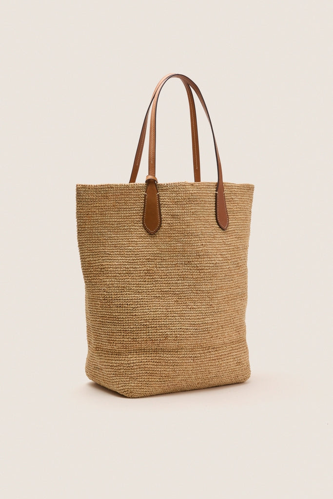 Natural Cuoio Raffia Tote