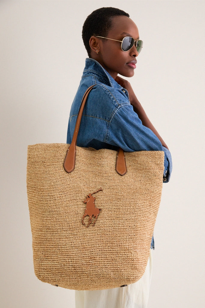 Natural Cuoio Raffia Tote