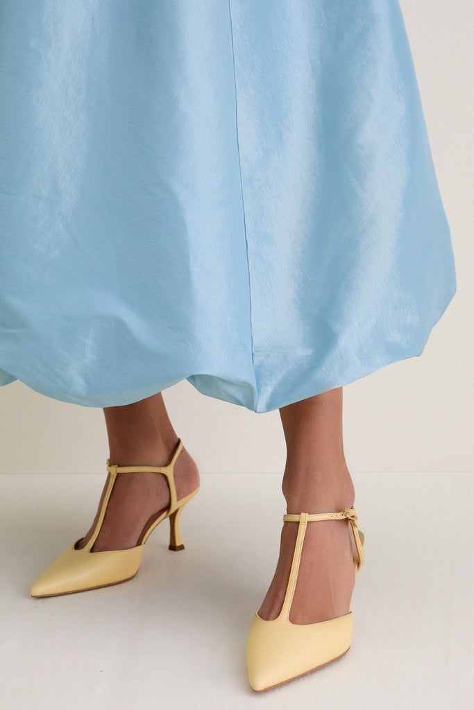Butter Yellow Leather Margot Heels