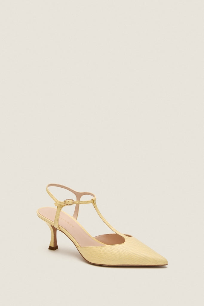 Butter Yellow Leather Margot Heels