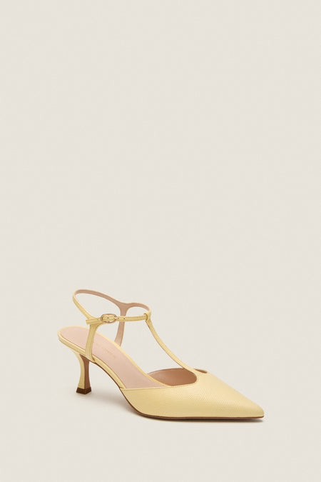 Butter Yellow Leather Margot Heels