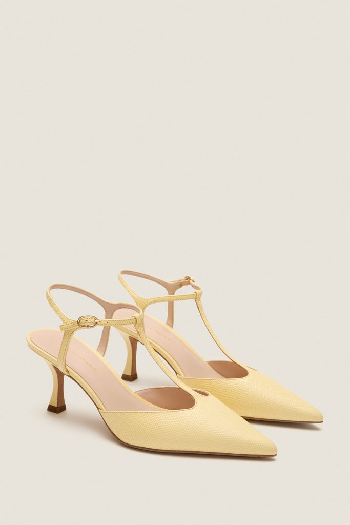 Butter Yellow Leather Margot Heels