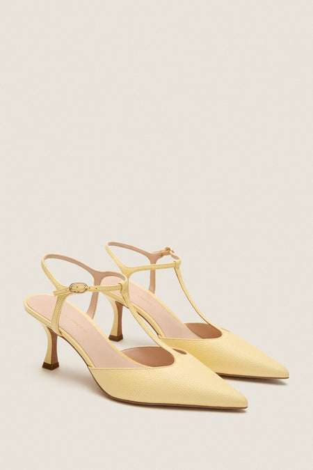 Butter Yellow Leather Margot Heels