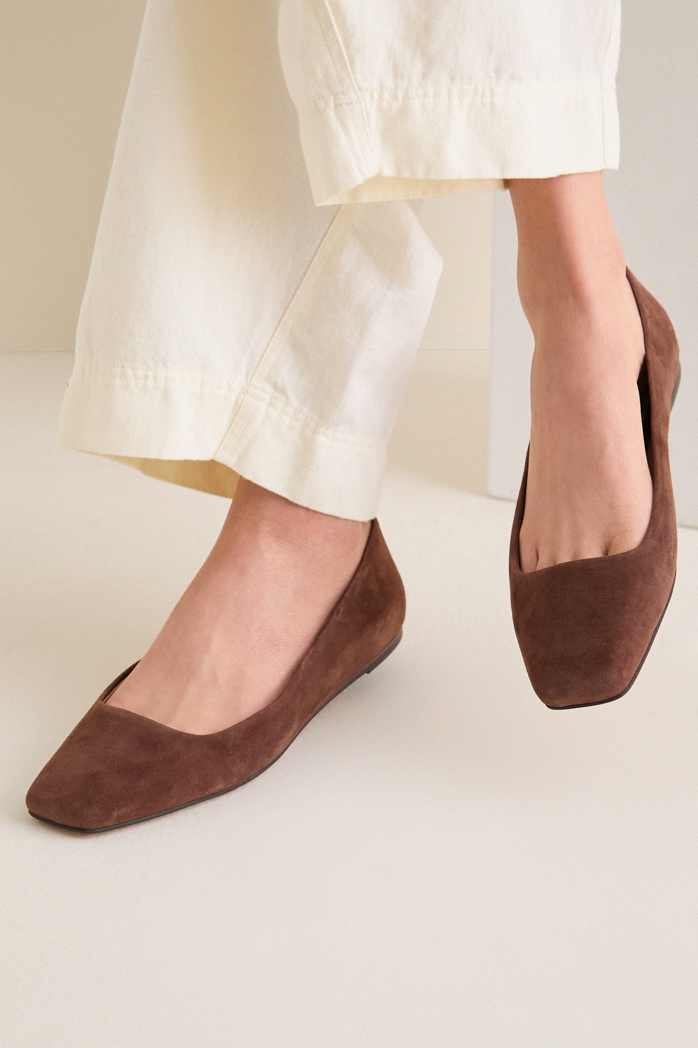 Chocolate Suede Nadia Flats