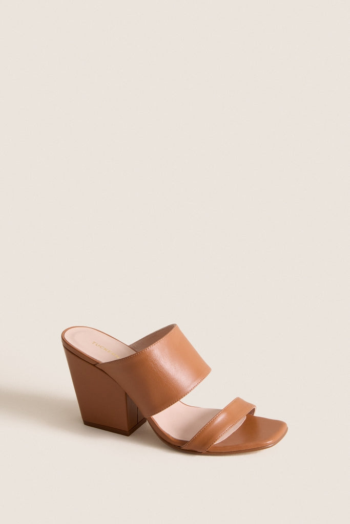 Cognac Leather Carly Heels