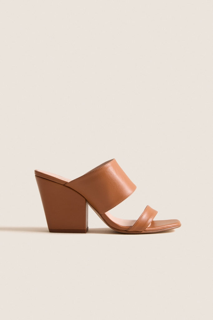 Cognac Leather Carly Heels