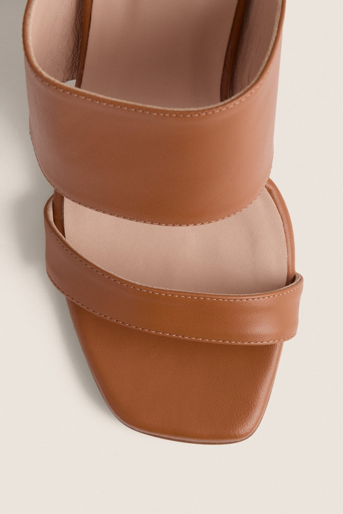 Cognac Leather Carly Heels