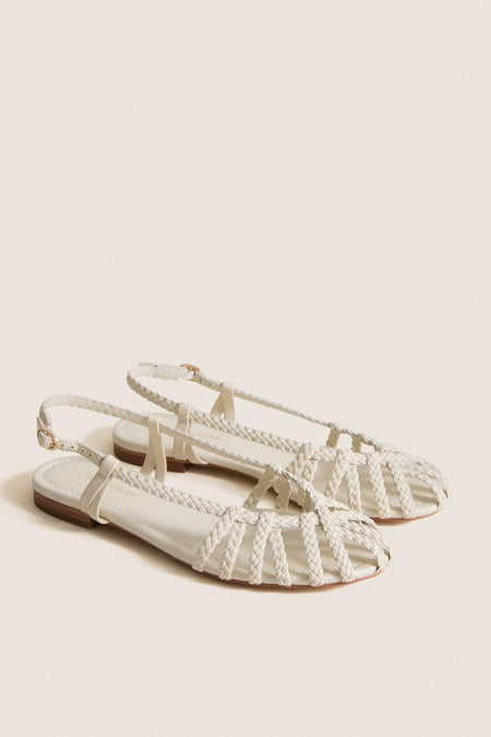 White Leather Anabel Sandals