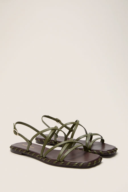 Olive Leather Marley Sandals