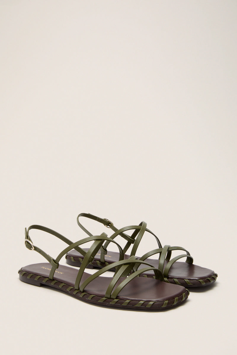 Olive Leather Marley Sandals