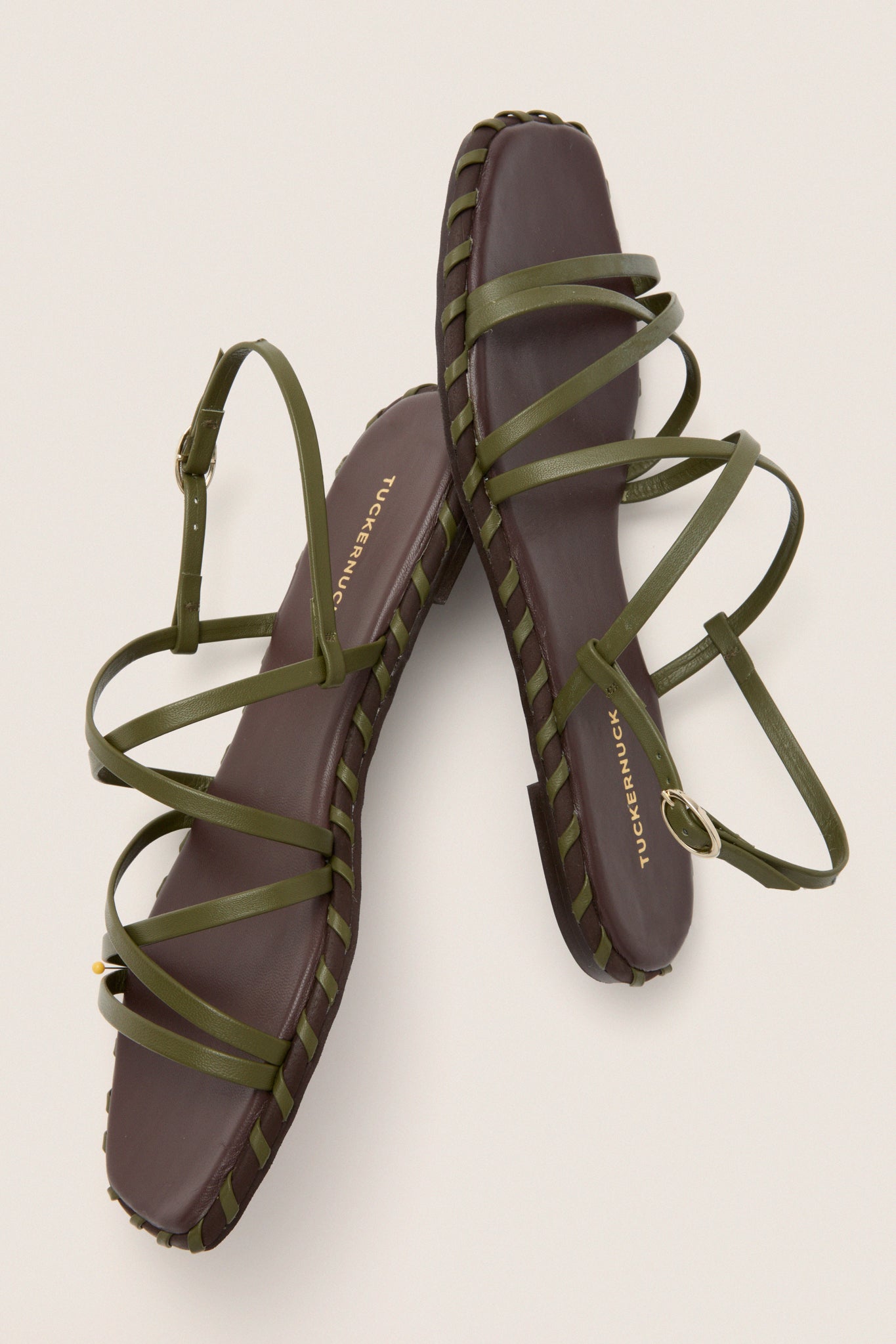 Olive Leather Marley Sandals