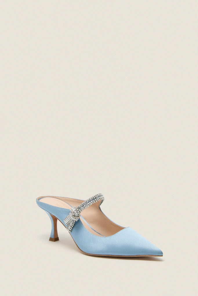 Powder Blue Satin Mae Heels