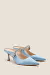 Powder Blue Satin Mae Heels