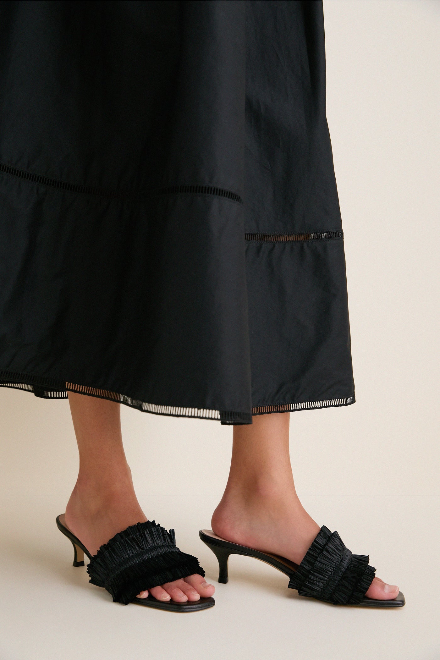 Black Raffia Christy Heels