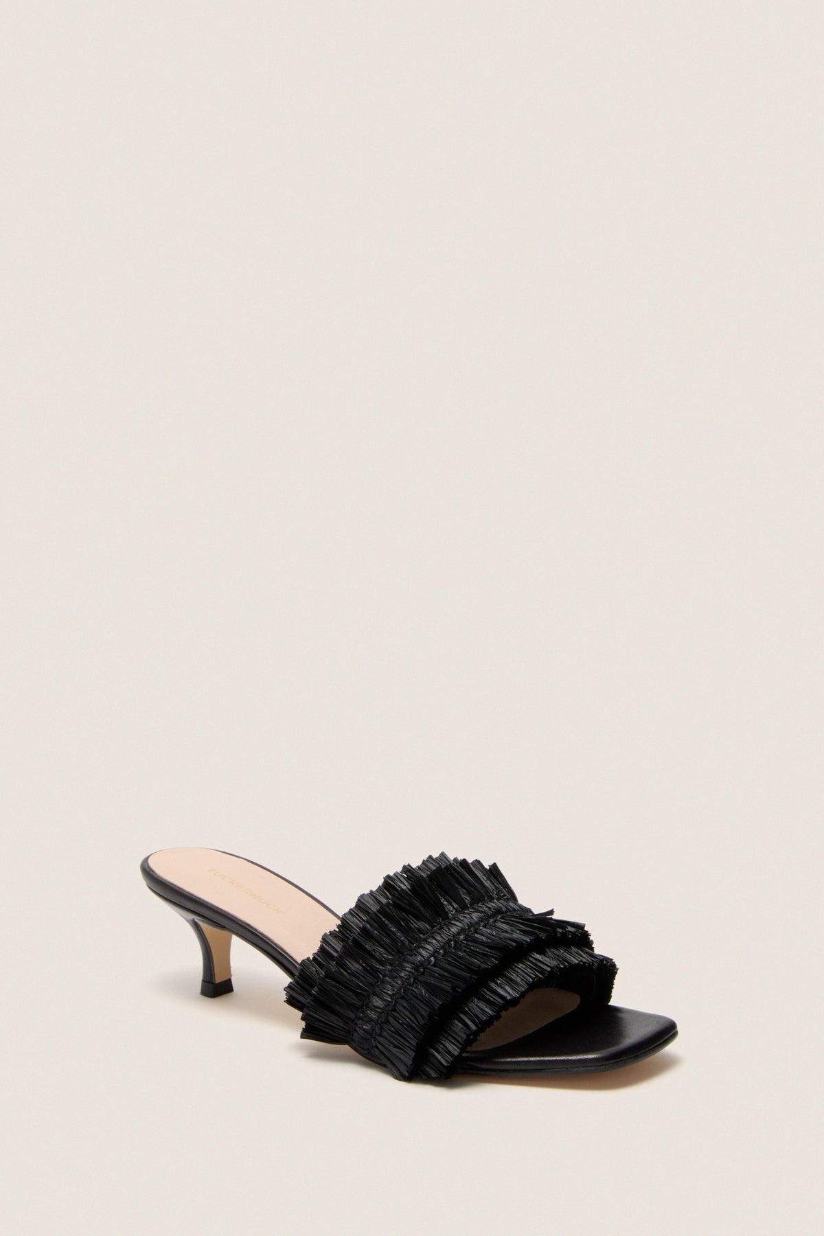 Black Raffia Christy Heels