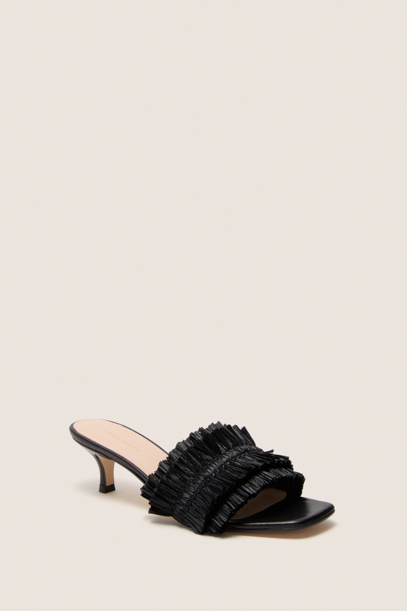 Black Raffia Christy Heels