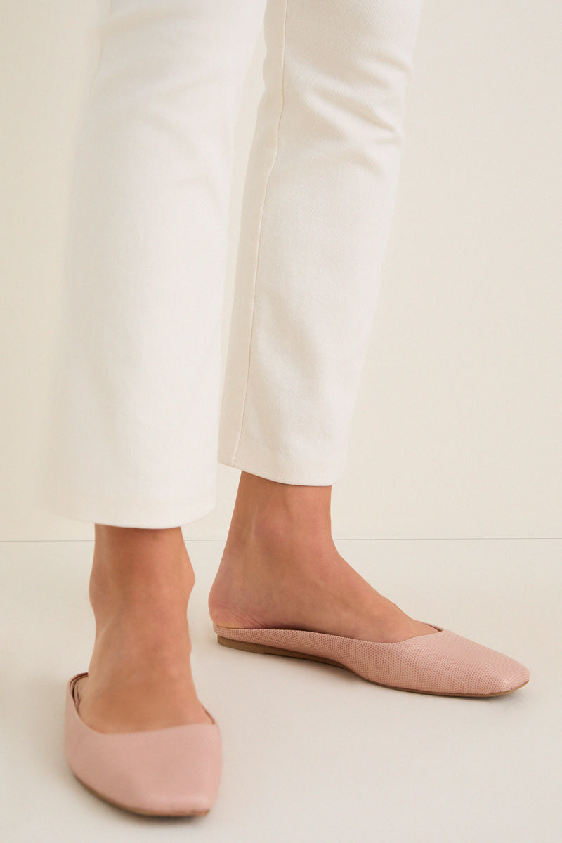 Pink Embossed Leather Nilli Flats