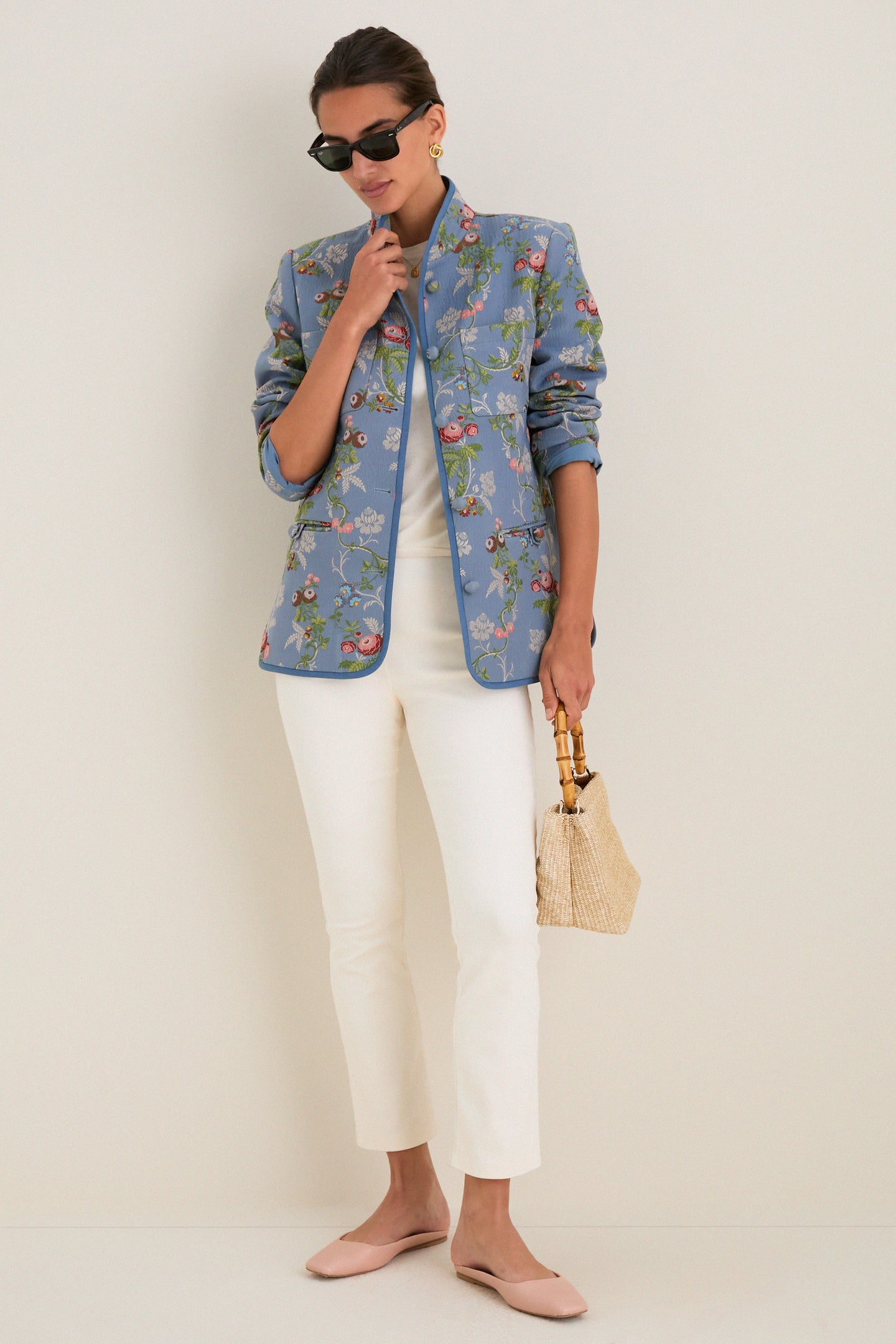 Pink Embossed Leather Nilli Flats