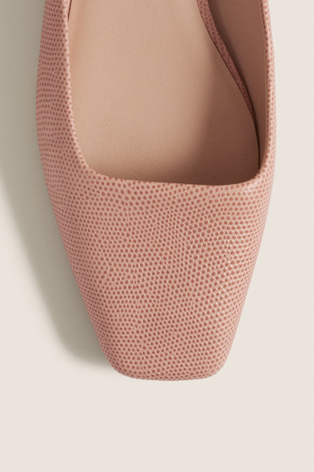 Pink Embossed Leather Nilli Flats