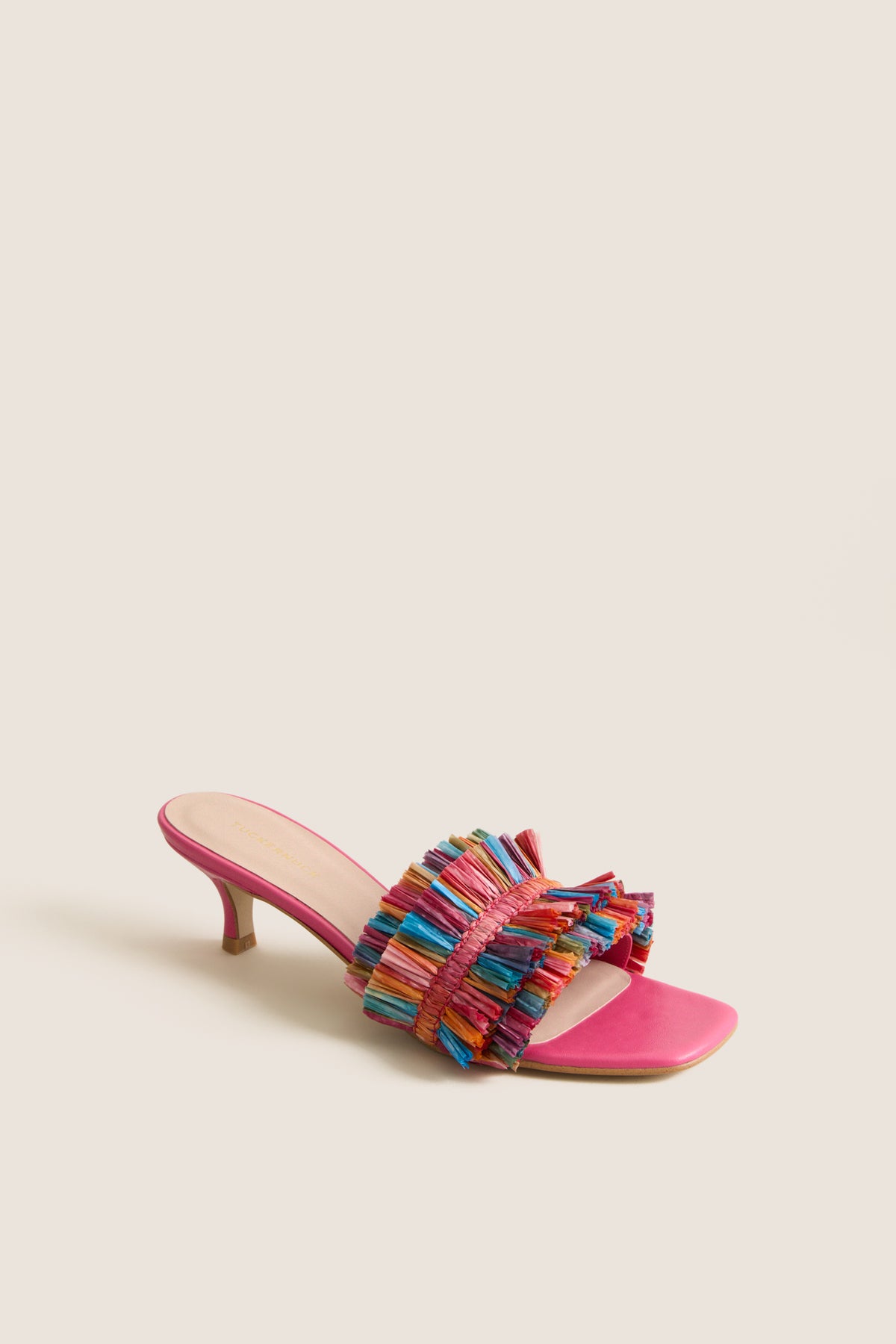 Rainbow Raffia Christy Heels