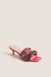 Rainbow Raffia Christy Heels