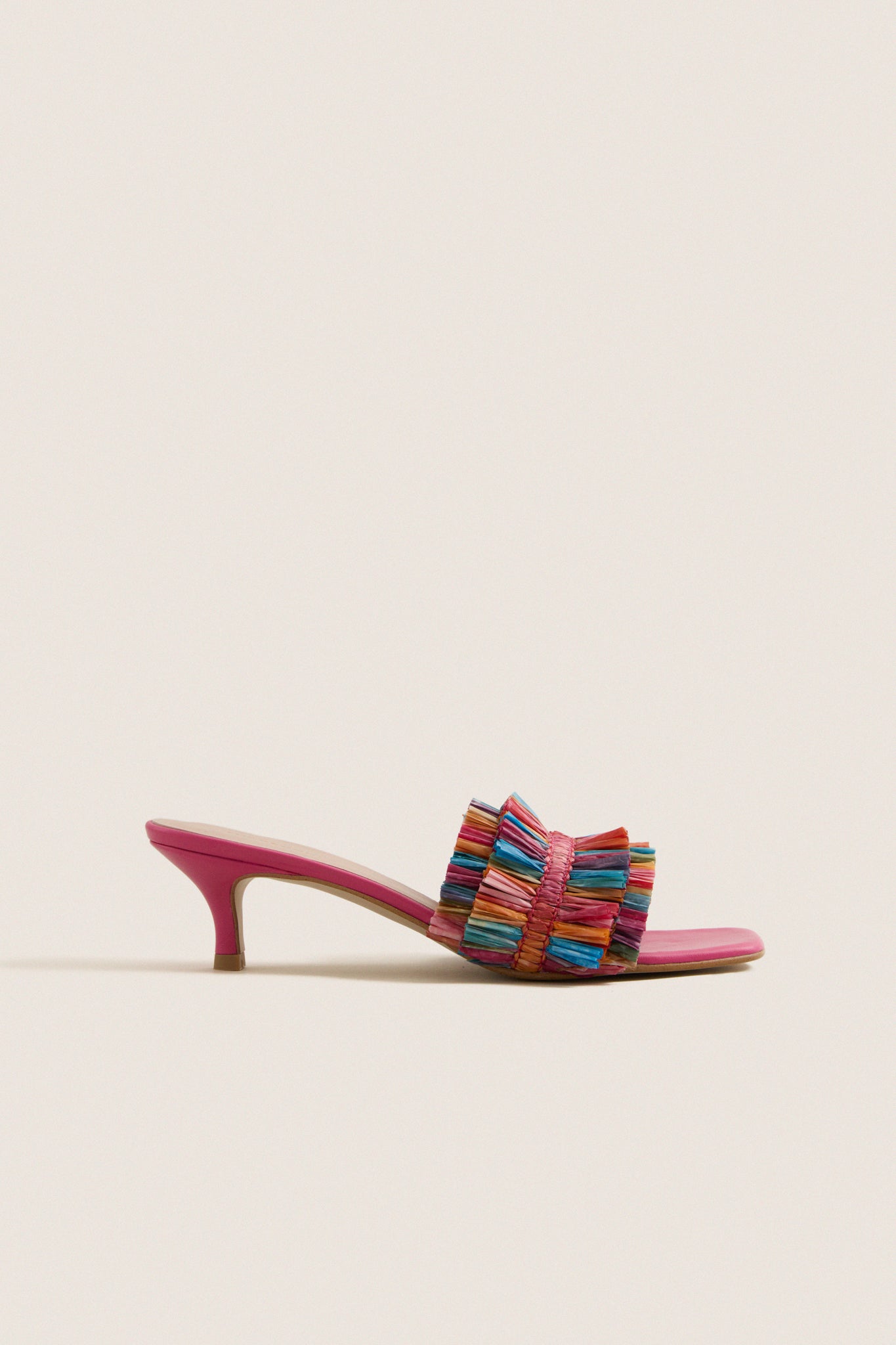 Rainbow Raffia Christy Heels