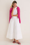 White Cotton Poplin Nicole Circle Skirt