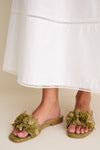 Green Raffia Nicola Sandals