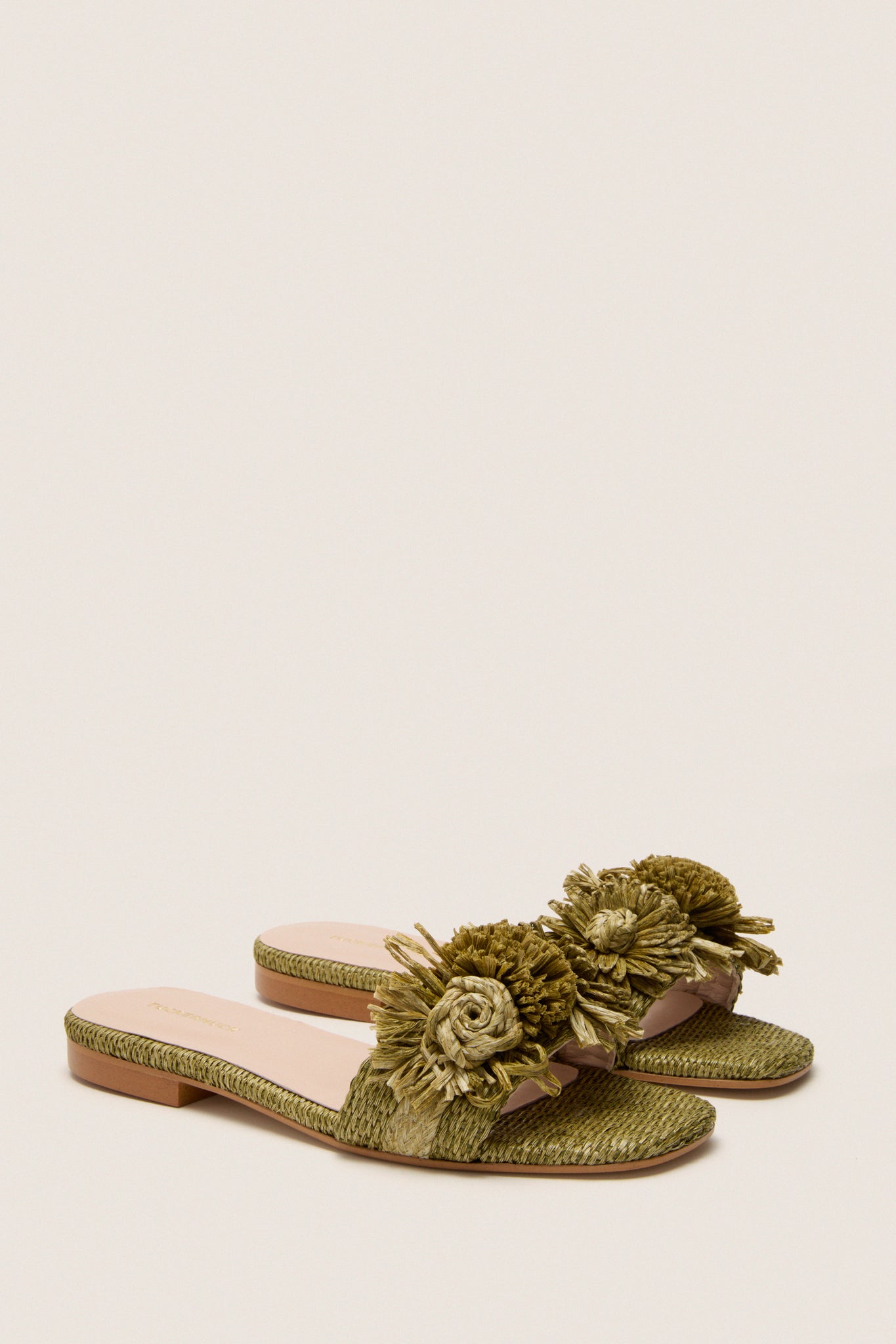 Green Raffia Nicola Sandals