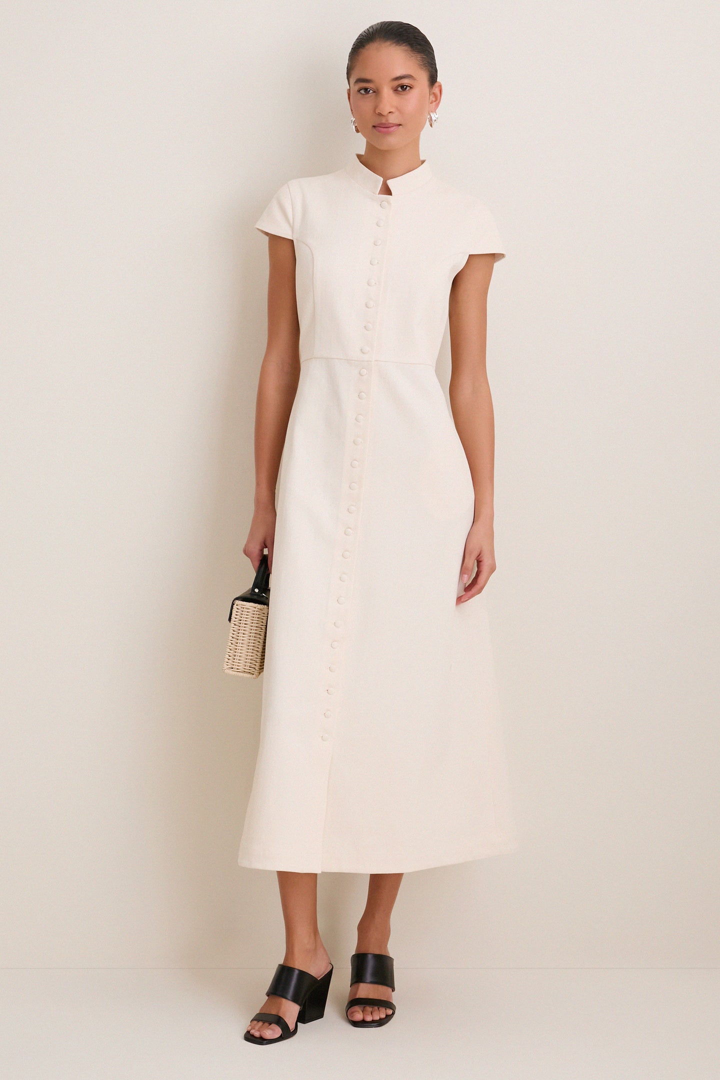 Black Leather Carly Heels