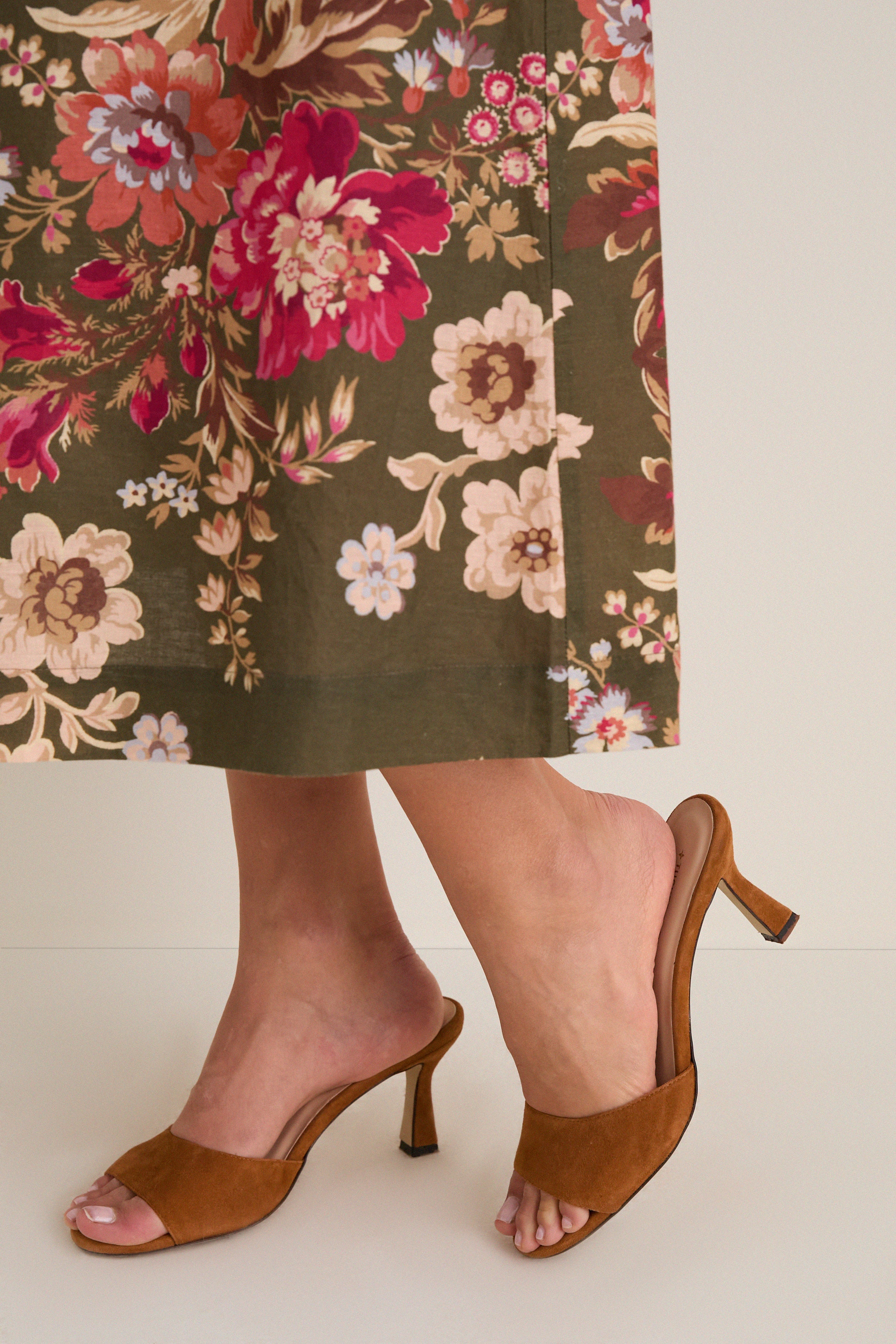 Cognac Suede Sky Heels
