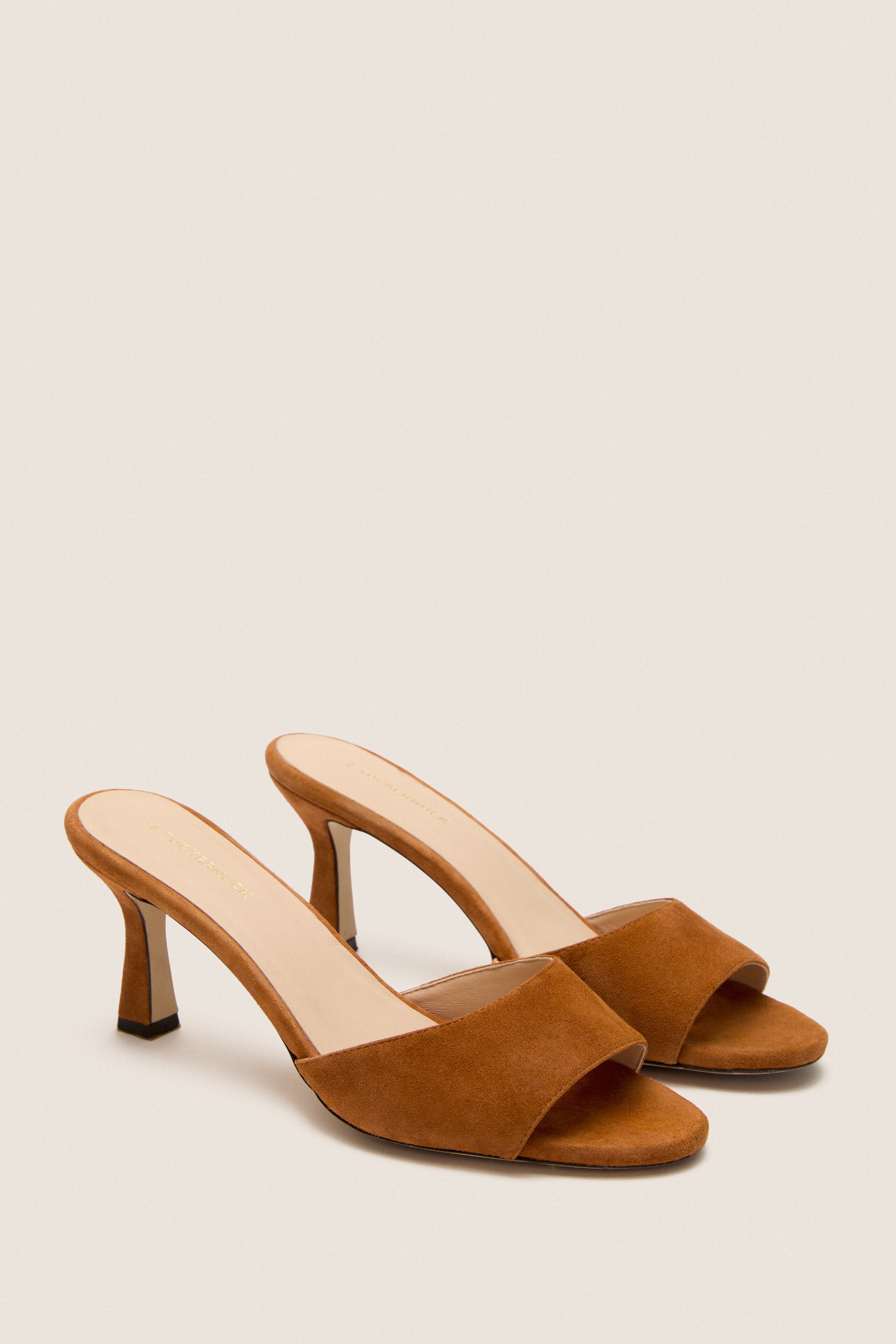 Cognac Suede Sky Heels
