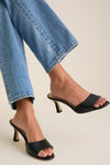 Black Leather Sky Heels