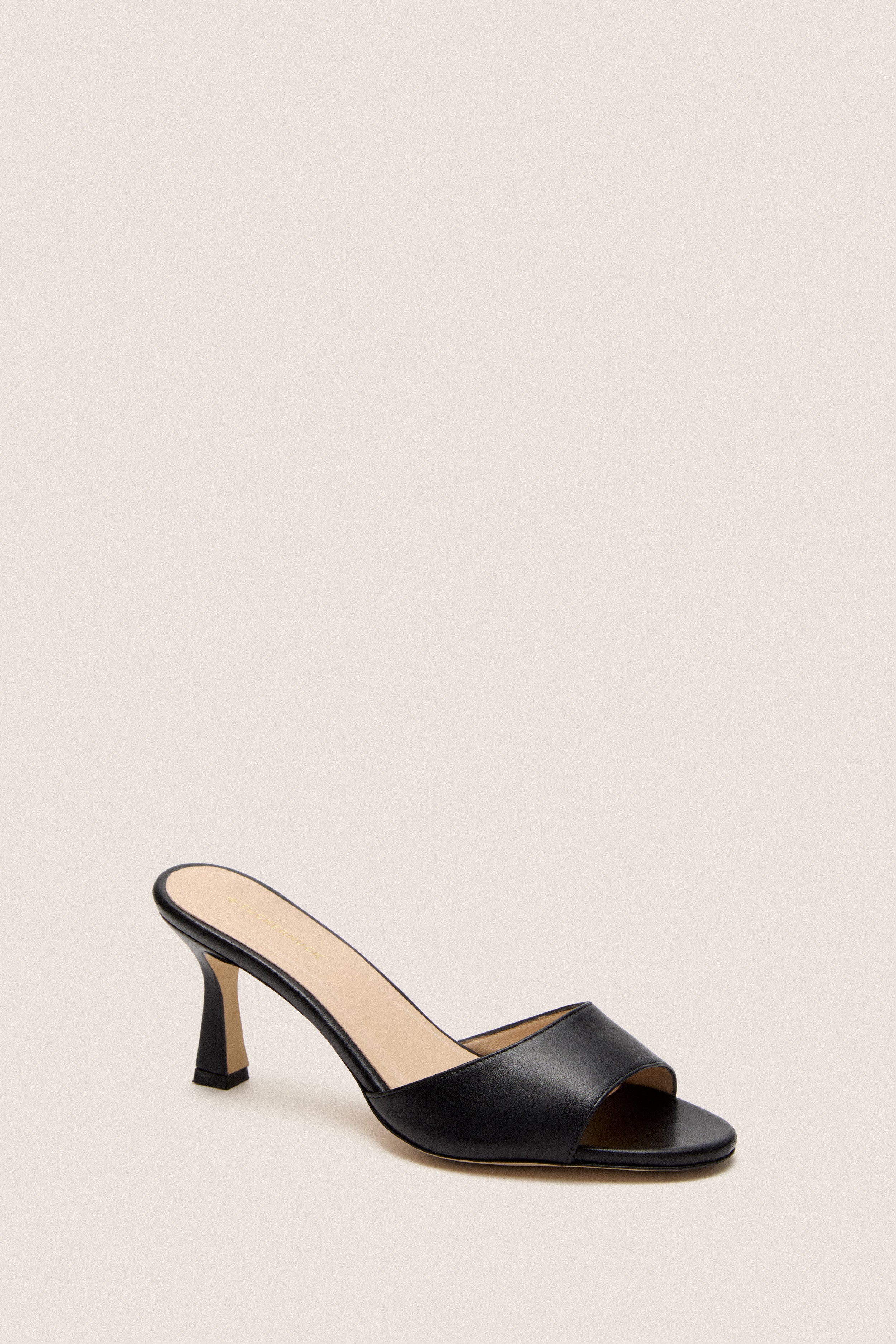 Black Leather Sky Heels