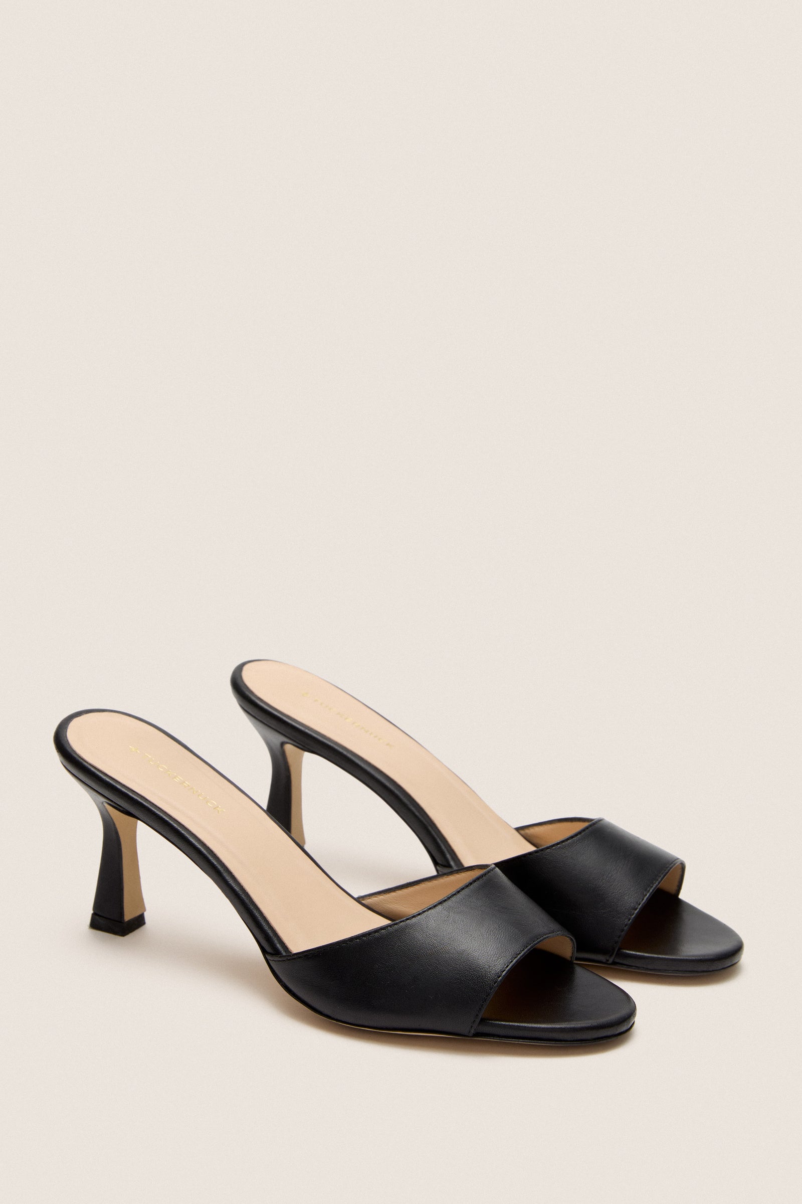 Black Leather Sky Heels