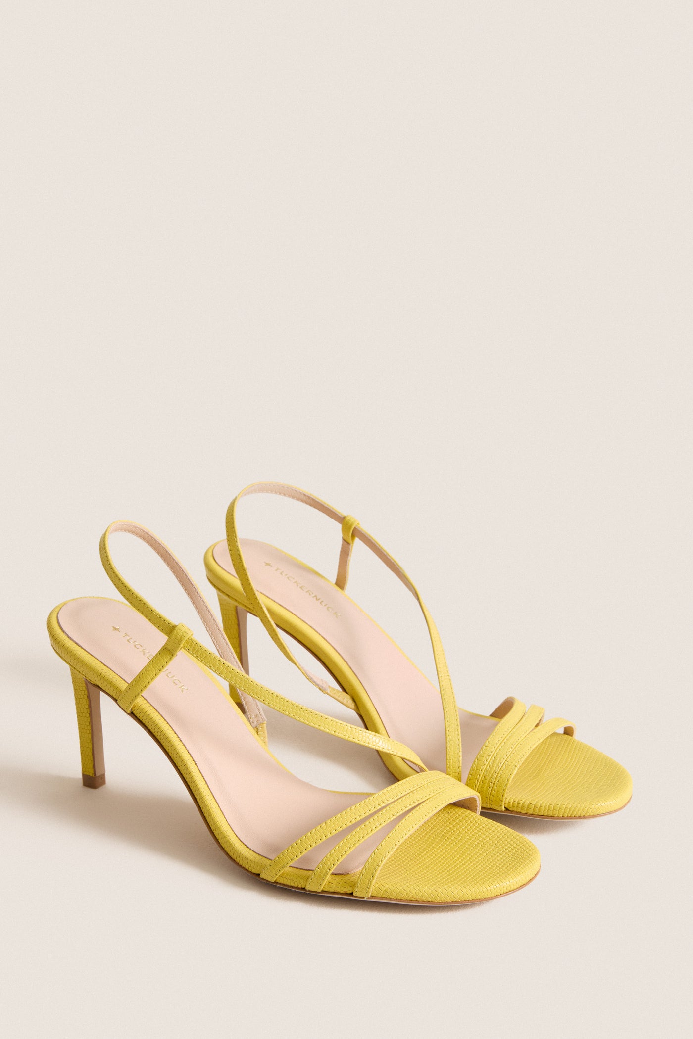 Lemon Yellow Embossed Leather Scarlet Heels